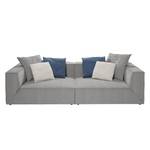 Bigsofa Big Cube Flachgewebe Hellgrau 270 x 66 cm - 6 Kissen