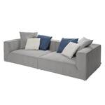 Bigsofa Big Cube Flachgewebe Hellgrau 270 x 66 cm - 6 Kissen