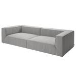 Bigsofa Big Cube Flachgewebe Hellgrau 300 x 66 cm - 6 Kissen