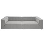 Bigsofa Big Cube Flachgewebe Hellgrau 300 x 66 cm - 6 Kissen