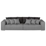 Bigsofa Caspe Webstoff Grau / Dunkelbraun