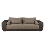 Bigsofa Cubba (mit Schlaffunktion) Kunstleder / Strukturstoff - Dunkelbraun / Beige