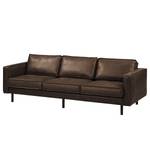 Grand canapé FORT DODGE Aspect cuir vieilli - Microfibre Yaka: Marron