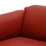 Grand canapé Hudson Cuir véritable Cuir véritable Neka : Rouge - Accoudoir monté à gauche (vu de face)