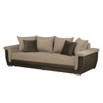 Bigsofa Manville (mit Schlaffunktion) Microfaser - Espresso / Warmes Beige