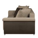 Grand canapé Manville (convertible) Microfibre - Couleur expresso / Beige chaud