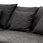 Bigsofa Reeno Strukturstoff Schwarz-Grau/Kunstleder Grau