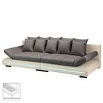 Bigsofa Rexburg mit Schlaffunktion & LED - Hellbeige / Schlamm