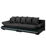 Bigsofa Rexburg mit Schlaffunktion & LED - Schwarz