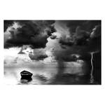 Afbeelding Lonely Boat canvas - zwart/wit
