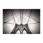 Afbeelding New York City Brooklyn Bridge alu-plaat - zwart/wit - Breedte: 60 cm