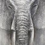 Bild Rimbo Elephant Grau - Weiß - Textil - 100 x 100 x 5 cm