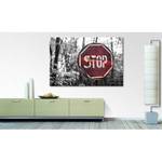 Afbeelding Stop canvas - wit/rood