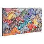 Bild Zebras Acrylfarbe auf Leinwand - Bunt