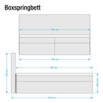 Boxspringbett Mohil Cord Microfaser - Dunkelbraun