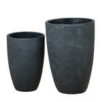 Vase Sky (2er-Set) Beton - Schwarz