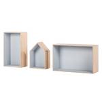 Etagère suspendue cubique Mika lot 3 Bouleau / Gris clair