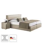 Boxspringbett Cyra Kunstleder Granit - 100 x 200cm - Bonellfederkernmatratze - H2