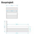 Boxspringbett Cyra Kunstleder Kunstleder - 200 x 200cm - H3 ab 80 kg - Kaltschaummatratze - Grau - Granit - 100 x 200cm - Bonellfederkernmatratze - H2