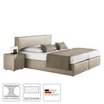 Boxspringbett Cyra Kunstleder Granit - 100 x 200cm - Kaltschaummatratze - H2