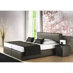 Boxspringbett Cyra Kunstleder Grau - 100 x 200cm - Kaltschaummatratze - H2