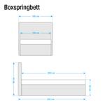 Boxspringbett Cyra Kunstleder Kunstleder - 200 x 200cm - H3 ab 80 kg - Kaltschaummatratze - Grau - Grau - 100 x 200cm - Kaltschaummatratze - H2