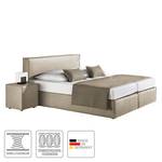 Boxspringbett Cyra Kunstleder Kunstleder - 200 x 200cm - H3 ab 80 kg - Kaltschaummatratze - Grau - Granit - 100 x 200cm - Tonnentaschenfederkernmatratze - H3