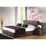 Boxspringbett Cyra Kunstleder Braun - 140 x 200cm - Bonellfederkernmatratze - H2