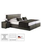 Boxspringbett Cyra Kunstleder Grau - 140 x 200cm - Kaltschaummatratze - H2