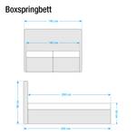 Boxspringbett Cyra Kunstleder Braun - 140 x 200cm - Tonnentaschenfederkernmatratze - H2