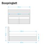 Boxspringbett Cyra Kunstleder Kunstleder - 200 x 200cm - H3 ab 80 kg - Kaltschaummatratze - Grau - Braun - 160 x 200cm - Bonellfederkernmatratze - H2