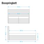 Boxspringbett Cyra Kunstleder Braun - 160 x 200cm - Kaltschaummatratze - H2