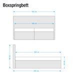 Boxspringbett Cyra Kunstleder Kunstleder - 200 x 200cm - H3 ab 80 kg - Kaltschaummatratze - Grau - Braun - 180 x 200cm - Kaltschaummatratze - H2