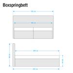 Boxspringbett Cyra Kunstleder Grau - 180 x 200cm - Kaltschaummatratze - H2