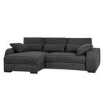 Boxspring-Ecksofa Comox Webstoff Dunkelgrau - Longchair davorstehend links