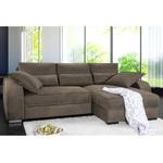 Boxspring-Ecksofa Comox Webstoff Muskat - Longchair davorstehend rechts