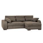 Boxspring-Ecksofa Comox Webstoff Muskat - Longchair davorstehend rechts