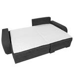 Boxspring-Ecksofa Comox Webstoff Dunkelgrau - Longchair davorstehend rechts