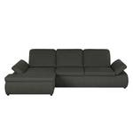 Boxspring Ecksofa Donhill II Webstoff Anthrazit - Longchair davorstehend links