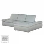 Boxspring Ecksofa Donhill II Webstoff Silber - Longchair davorstehend rechts