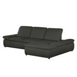 Boxspring Ecksofa Donhill II Webstoff Anthrazit - Longchair davorstehend rechts