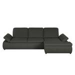 Boxspring Ecksofa Donhill II Webstoff Anthrazit - Longchair davorstehend rechts