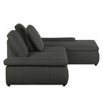 Boxspring Ecksofa Donhill II Webstoff Anthrazit - Longchair davorstehend rechts