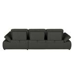 Boxspring Ecksofa Donhill II Webstoff Anthrazit - Longchair davorstehend rechts