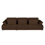 Boxspring Ecksofa Donhill II Webstoff Dunkelbraun - Longchair davorstehend rechts