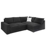 Boxspring-Ecksofa Esbjerg (mit Schlaffunktion / beidseitig montierbar) Microfaser - Schwarz