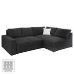 Boxspring-Ecksofa Esbjerg (mit Schlaffunktion / beidseitig montierbar) Microfaser - Schwarz