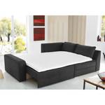 Boxspring-Ecksofa Esbjerg (mit Schlaffunktion / beidseitig montierbar) Microfaser - Schwarz