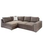 Boxspring-hoekbank Esbjerg microvezel - longchair aan beide zijden monteerbaar - Taupe