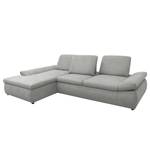 Boxspring Ecksofa Hills Flachgewebe Granit - Longchair davorstehend links